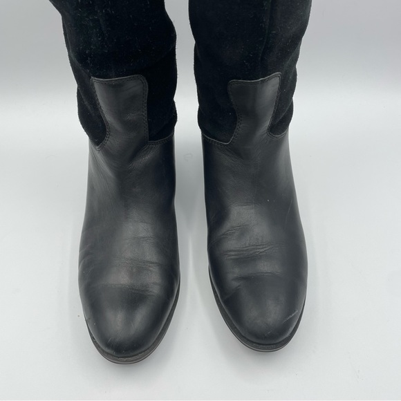 Sam Edelman Pembrooke Black Suede Leather Riding Boots Tall Knee High - Picture 4 of 15
